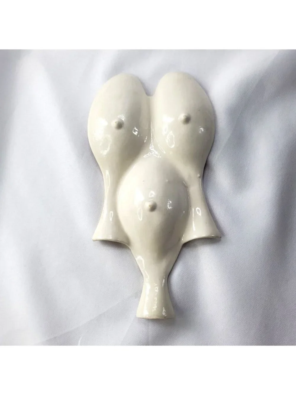 Vintage Hand Painted Ceramic Rooster Chicken Triple Spoon Rest Kitchen Cooking